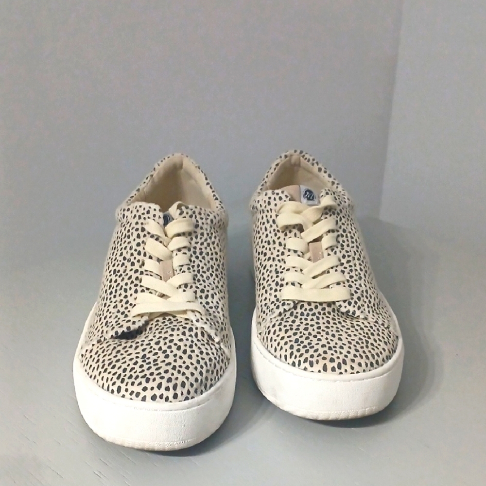 Coconuts By Matisse Cream and Black Polka Dot Sneakers, Gentle Used, Sz 9